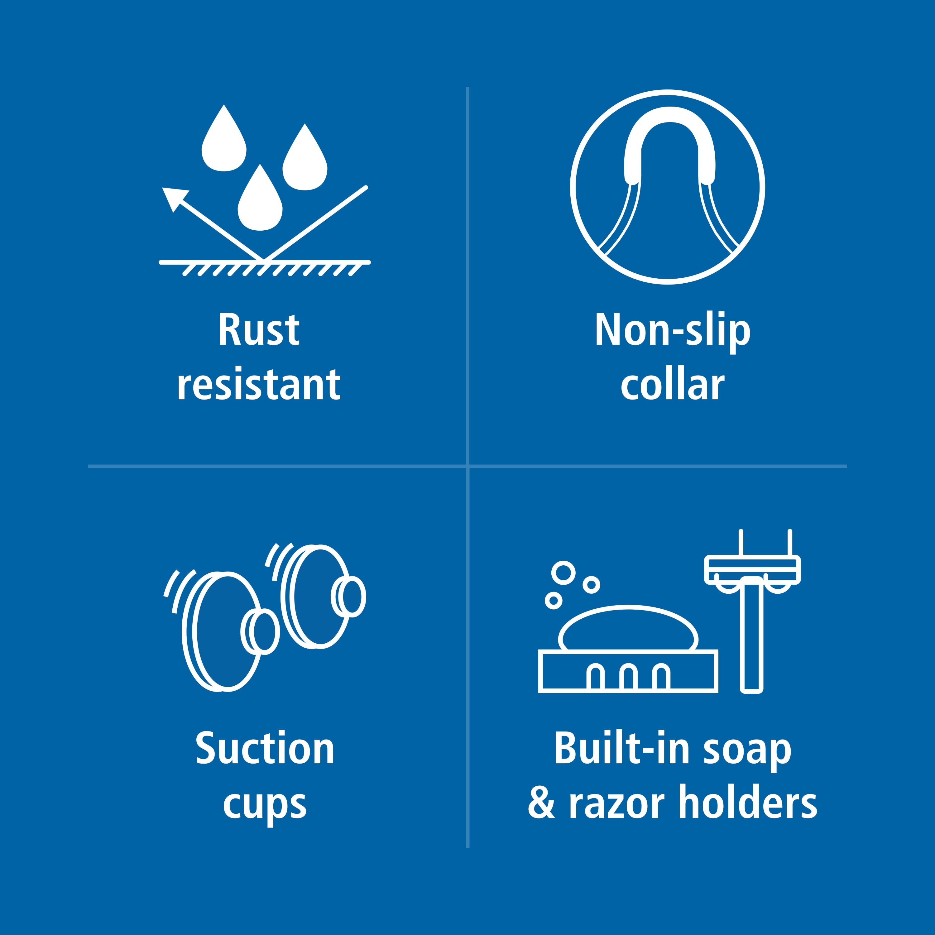 Mainstays Basic Hanging Shower Caddy with 2 Shelves and Soap Tray, White