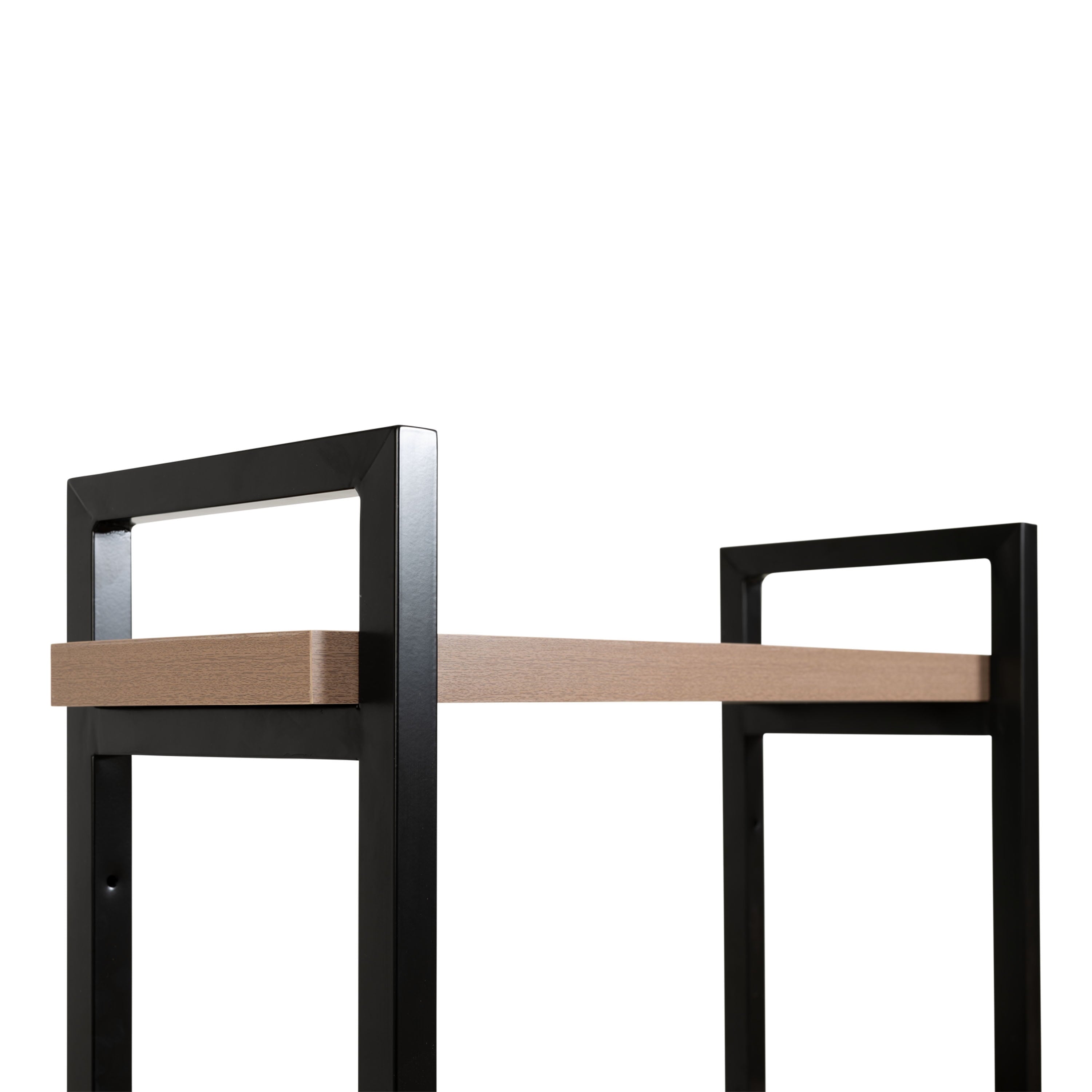 Better Homes & Gardens Jace 3-Shelf over-the-Toilet Rack with Black Frame and Oak Shelves